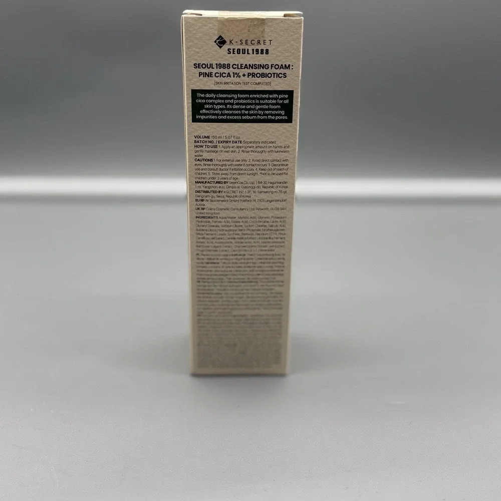 K-SECRET Seoul 1988 Cleansing Foam : Pine‎ Cica 1% + Probiotics 150ml K-Beauty